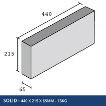 3" Solid Block 440mm x 225mm x 75mm